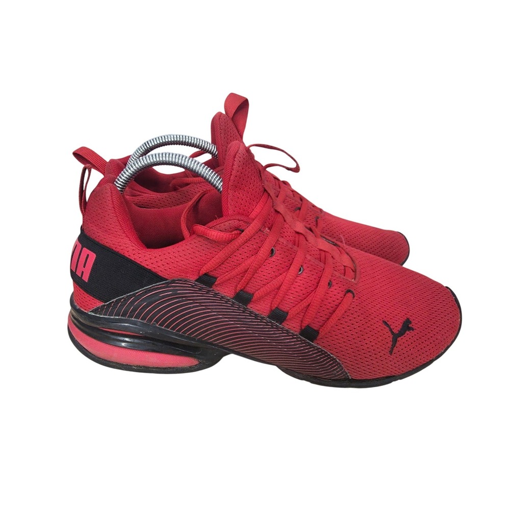 Puma Axelion Interest Stripe Sneakers Mens 10.5 High Risk Red Shoes 376423-01